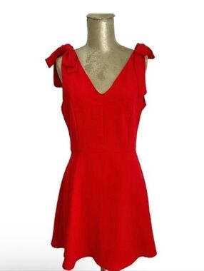 Altar'd State Red Vneck Tie Strap Dress Sz M EUC